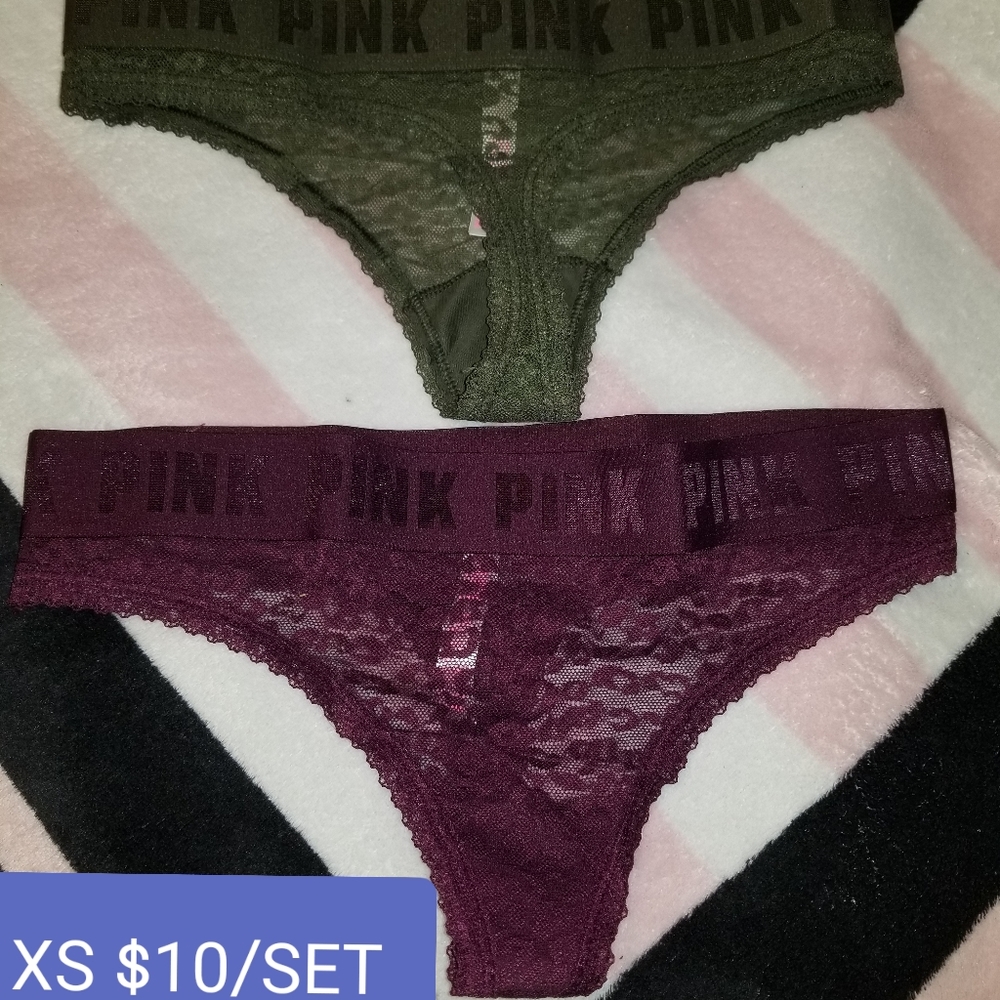 PINK VICTORIAS SECRET XS THONGS